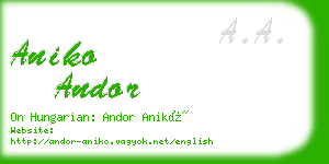 aniko andor business card